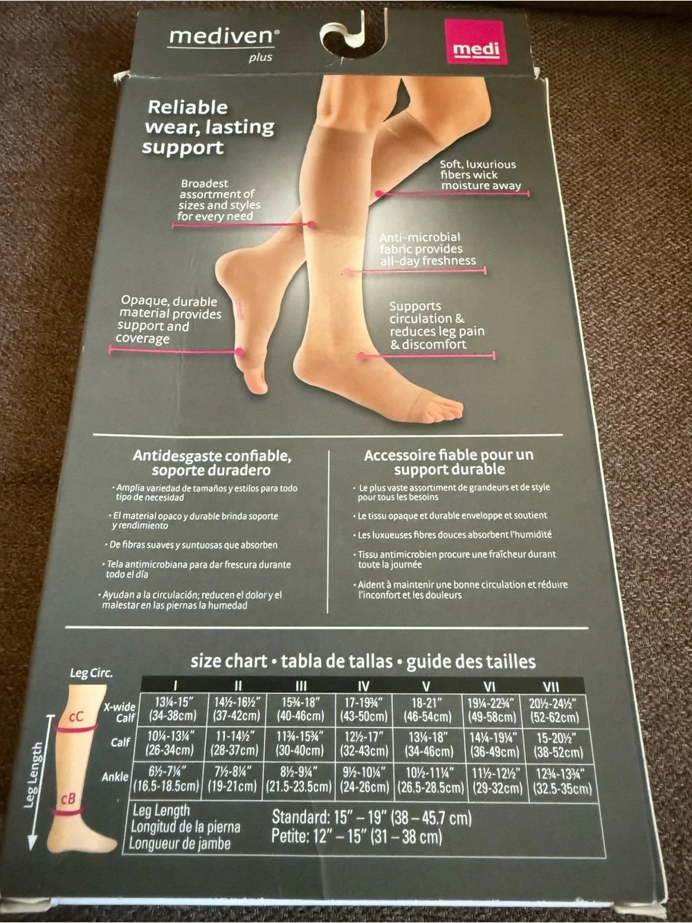 MEDIVEN Plus Open Toe Calf High 20-30mmHg (Black) Size III (3)